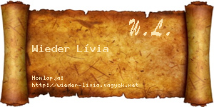 Wieder Lívia névjegykártya